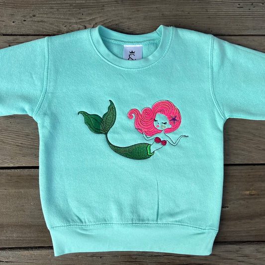 Fuzzy Llama Embroidered Sweatshirt