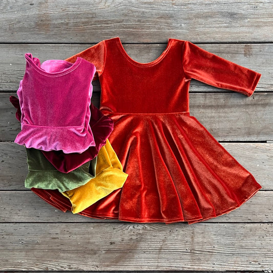 Velvet Twirly Dresses - Fall
