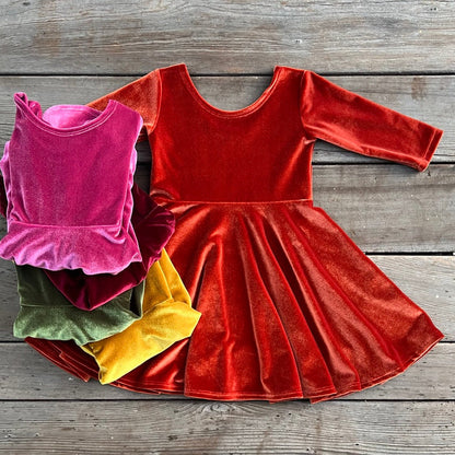 Velvet Twirly Dresses - Fall