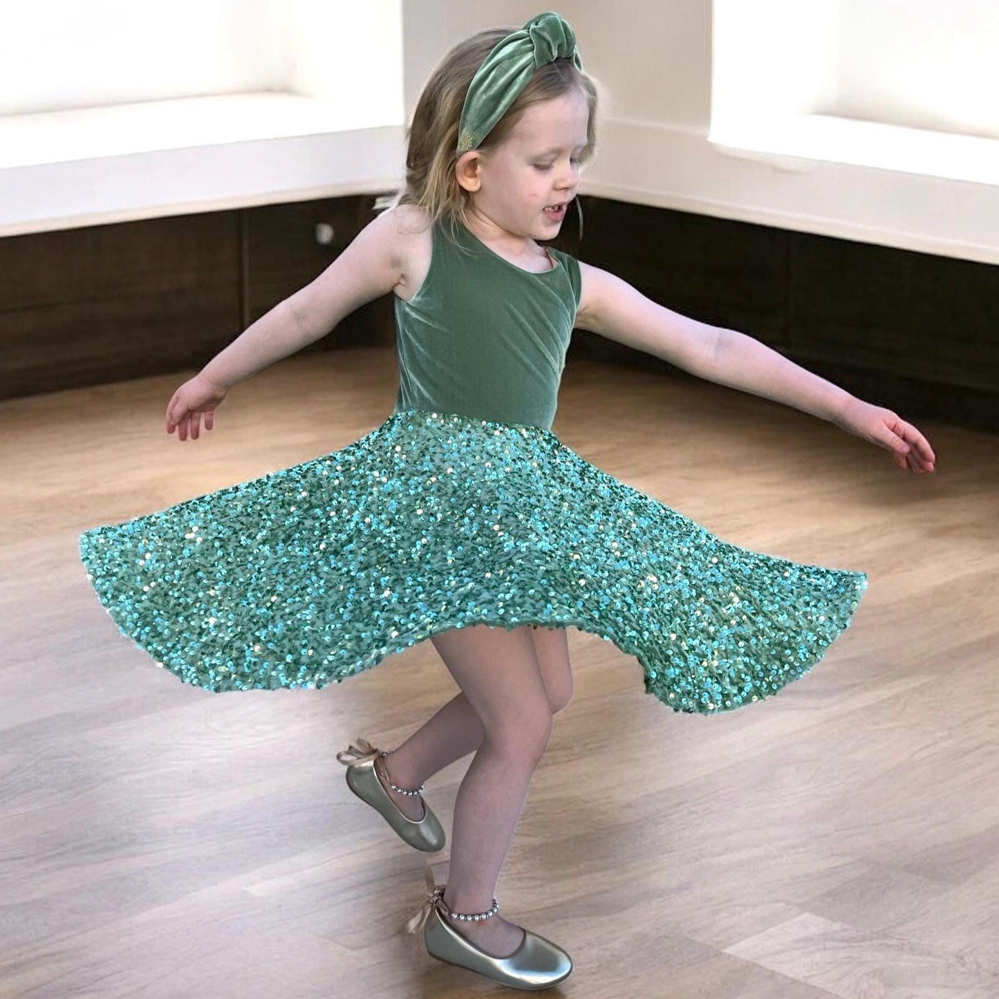Pastel Sequin Twirly Dresses