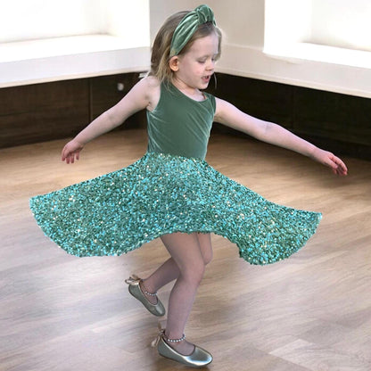 Pastel Sequin Twirly Dresses