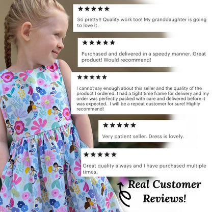 Girls Bright Cotton Dress With Pockets