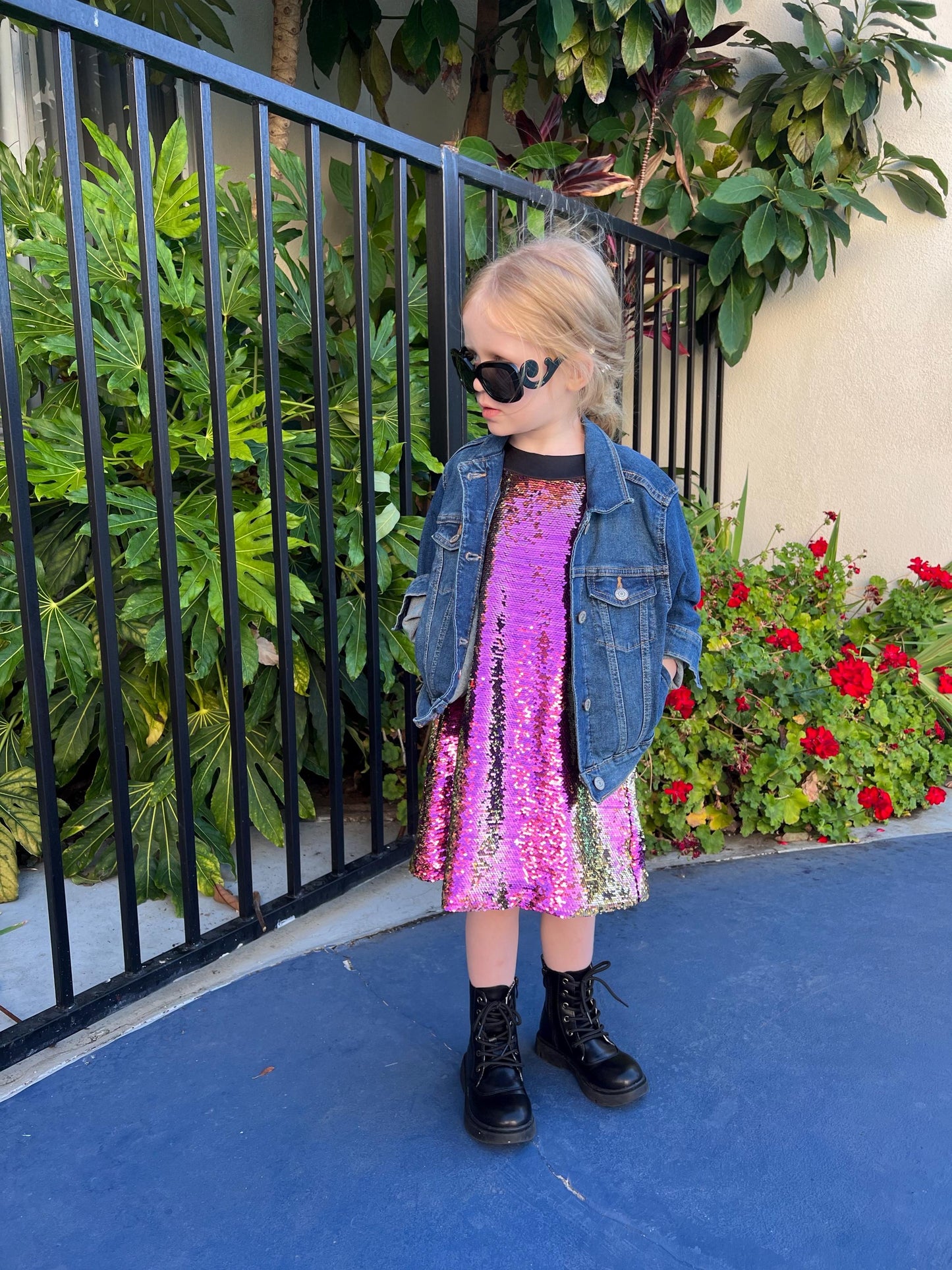 Girls A-line sequin dress