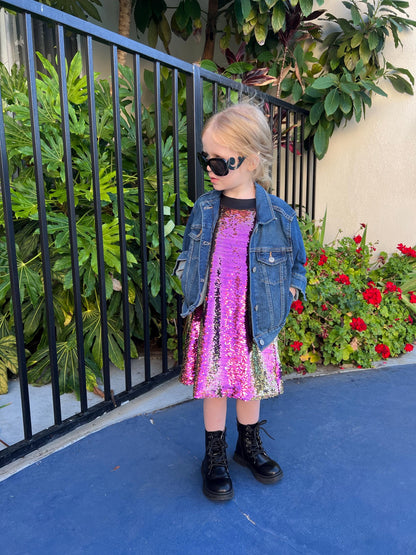 Girls A-line sequin dress