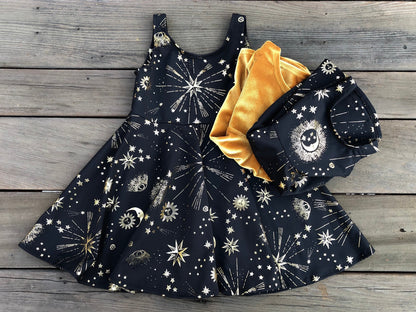 Black and Metallic Gold Dress