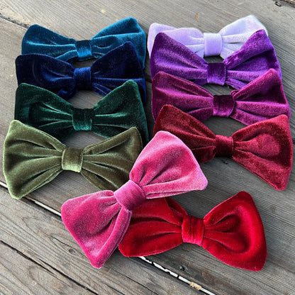Velvet Bow Clips