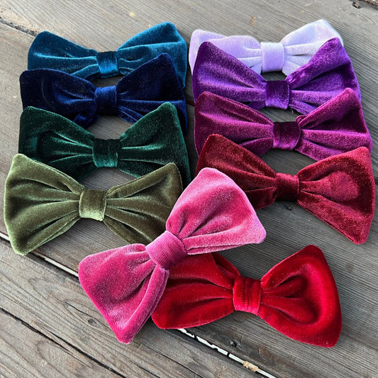 Velvet Bow Clips