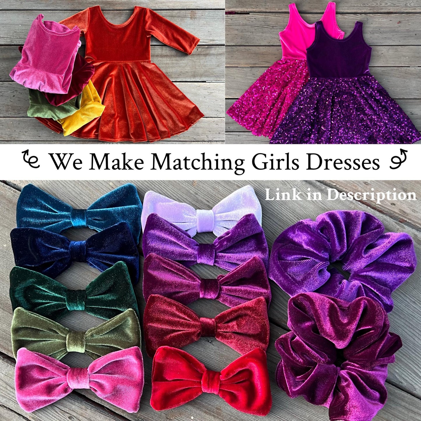Velvet Bow Clips