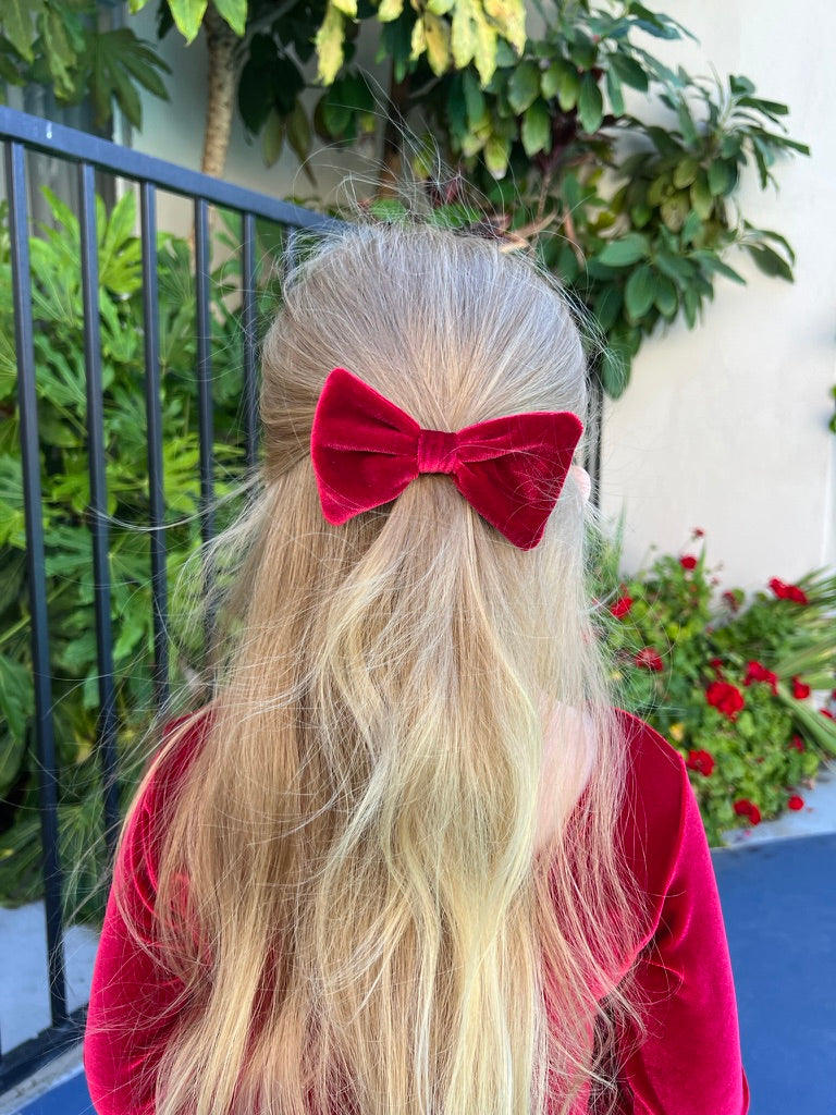 Velvet Bow Clips