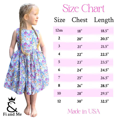 Girls Bright Cotton Dress With Pockets