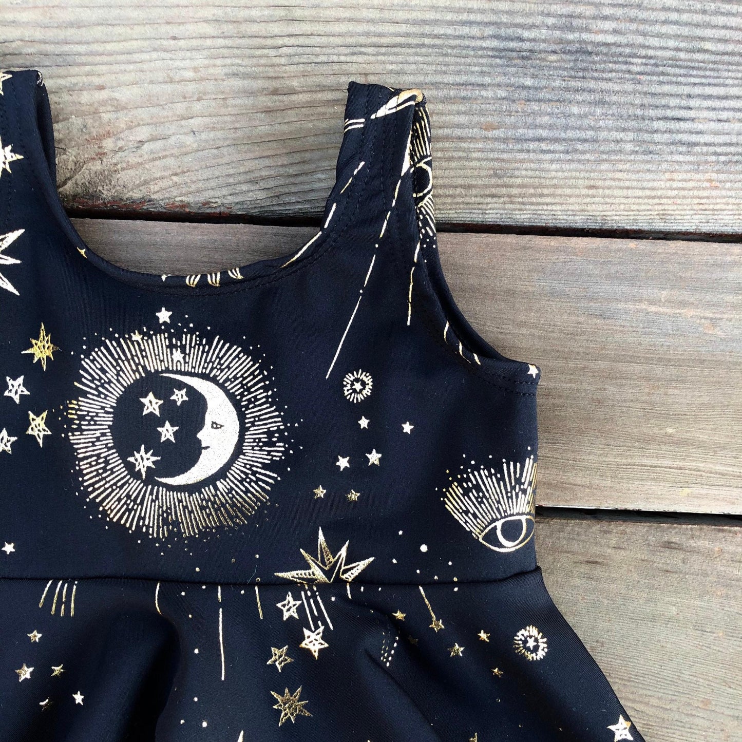 Black and Metallic Gold Dress