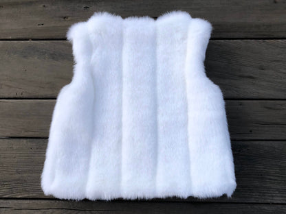 White Mink Faux Fur Vest