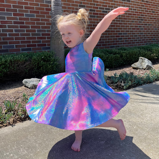 Shimmer Twirly Dresses - Multicolor