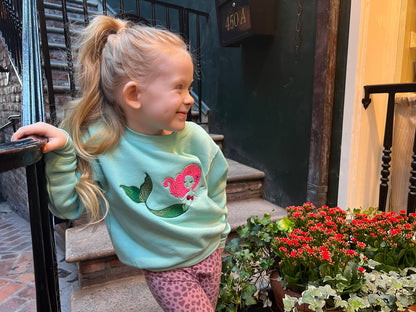 Fuzzy Llama Embroidered Sweatshirt