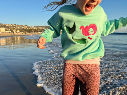 Fuzzy Llama Embroidered Sweatshirt