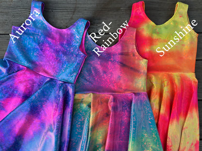 Shimmer Twirly Dresses - Multicolor