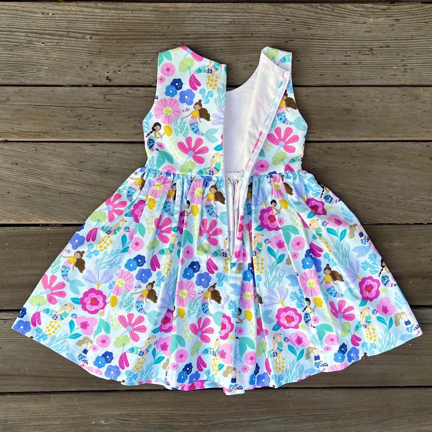 Girls Bright Cotton Dress With Pockets