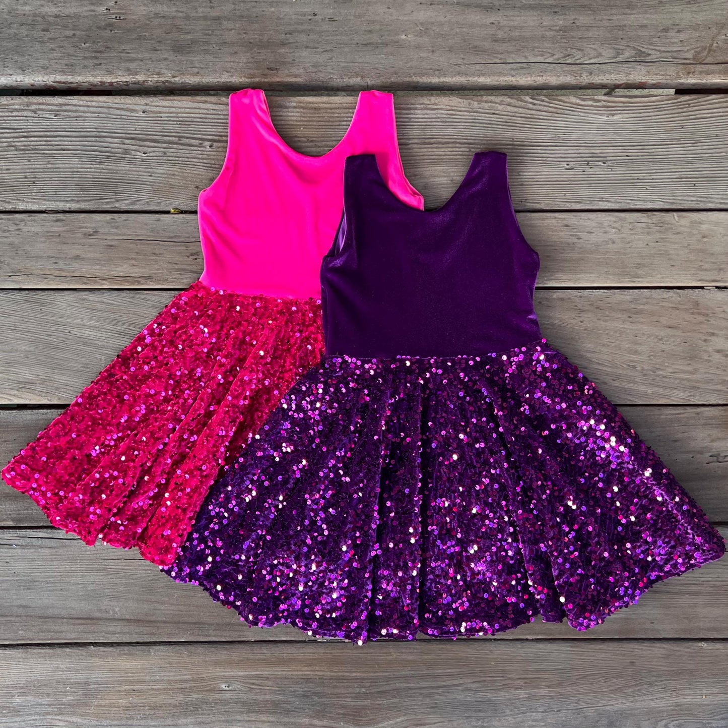 Pastel Sequin Twirly Dresses