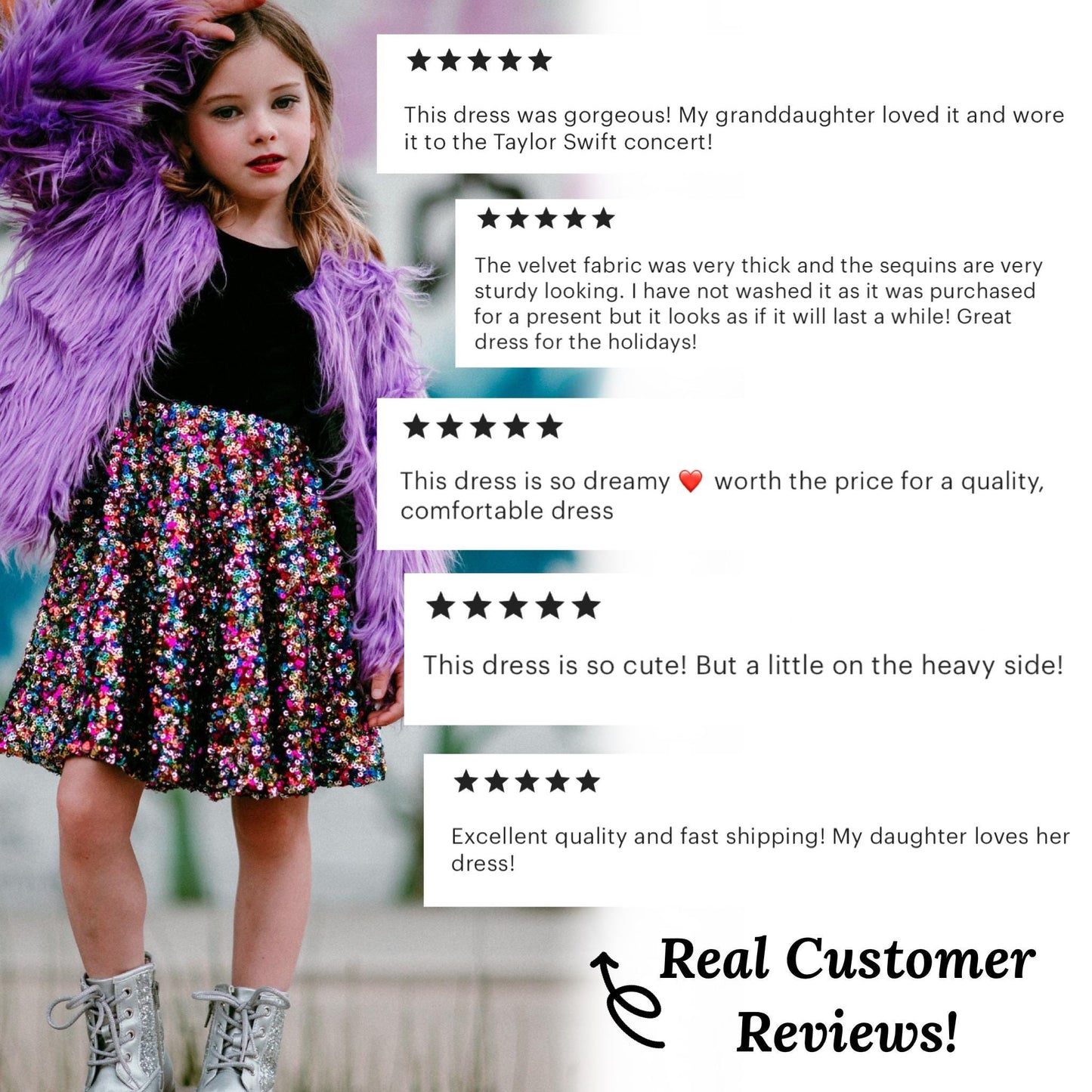 Pastel Sequin Twirly Dresses