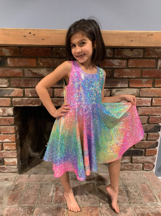 Shimmer Twirly Dresses - Multicolor