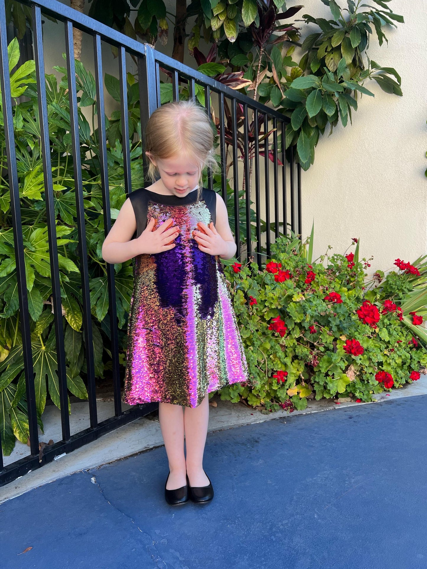 Girls A-line sequin dress