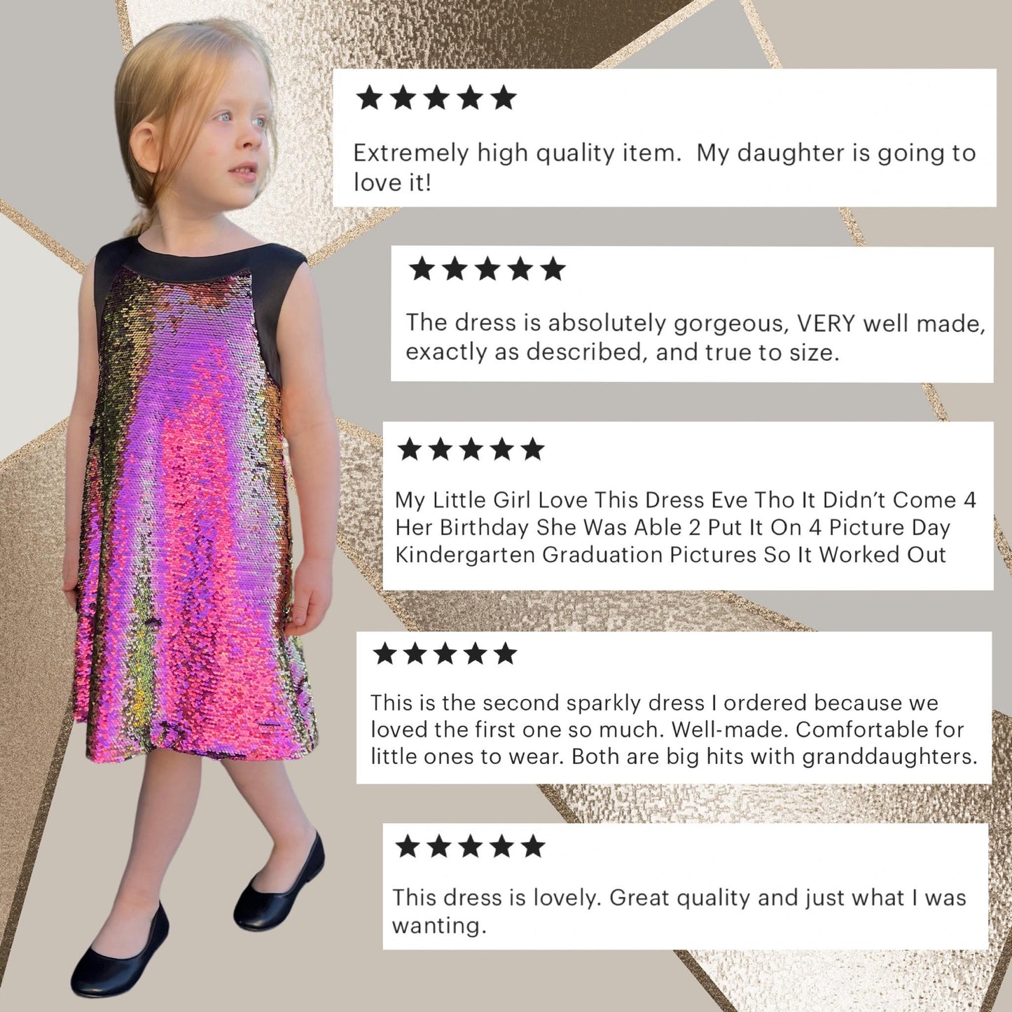 Girls A-line sequin dress