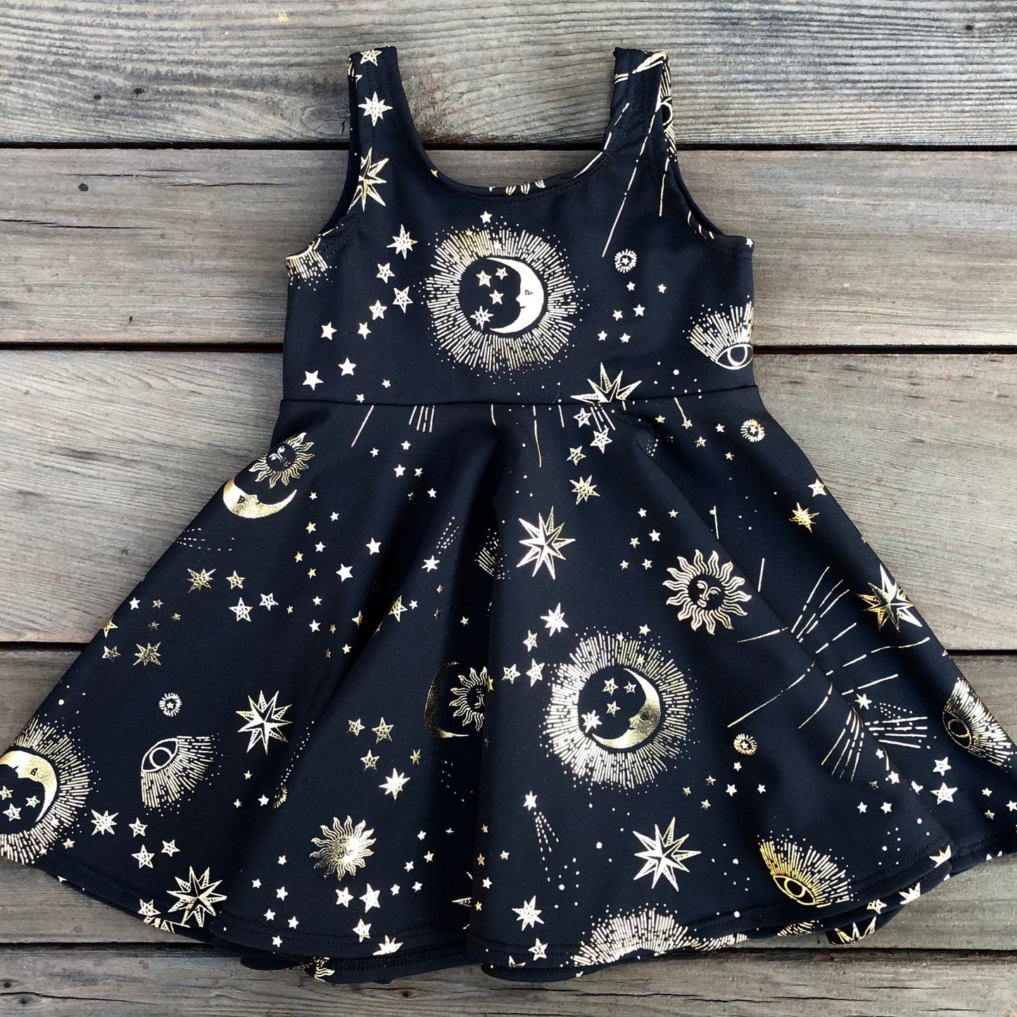 Black and Metallic Gold Dress
