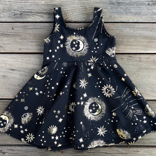 Black and Metallic Gold Dress